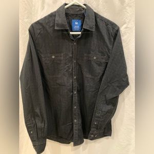 Michael Brandon Mens Shirt Size Medium Black  Long Sleeve Button Down